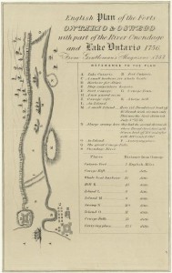 Carte du Fort Oswego où il eut lieu une bataille en 1756. Source : New York Public Library Digital Archive ID: 1253370