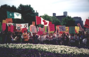 Manifestation à Queen's Park