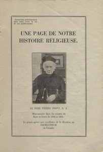 Pierre Point, s. j. Reproduit du Bulletin paroissial de Paincourt, juin 1928. Université d'Ottawa, CRCCF, PER 47