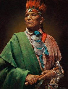 Peinture d'Obwandiyag, le chef de la rébellion de Pontiac (son deuxième nom) Source: Paramount Press Inc