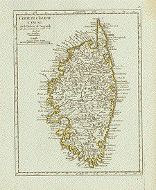 L'île de Corse. Robert de Vaugondy fils (1770). Source :  Philographikon.com