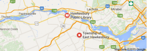 Canton d'Hawkesbury-Est. Source : Google Maps. 