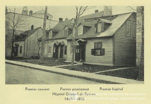 L'Hôpital général d'Ottawa, vers les années 1800. Source : Archives des Soeurs de la Charité d'Ottawa